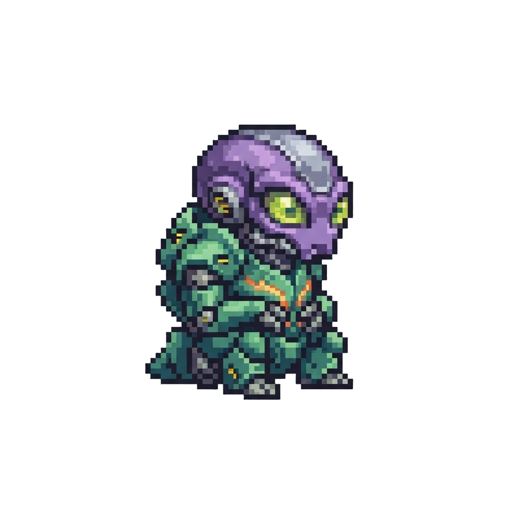 A Pixelated Retro Alien Boss