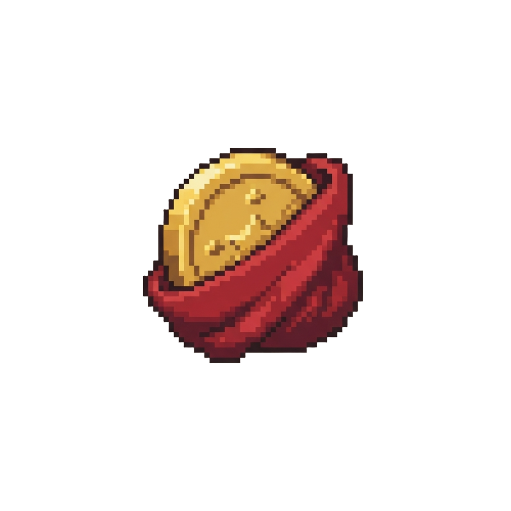 A Golden Coin Wrapped in Red Silk