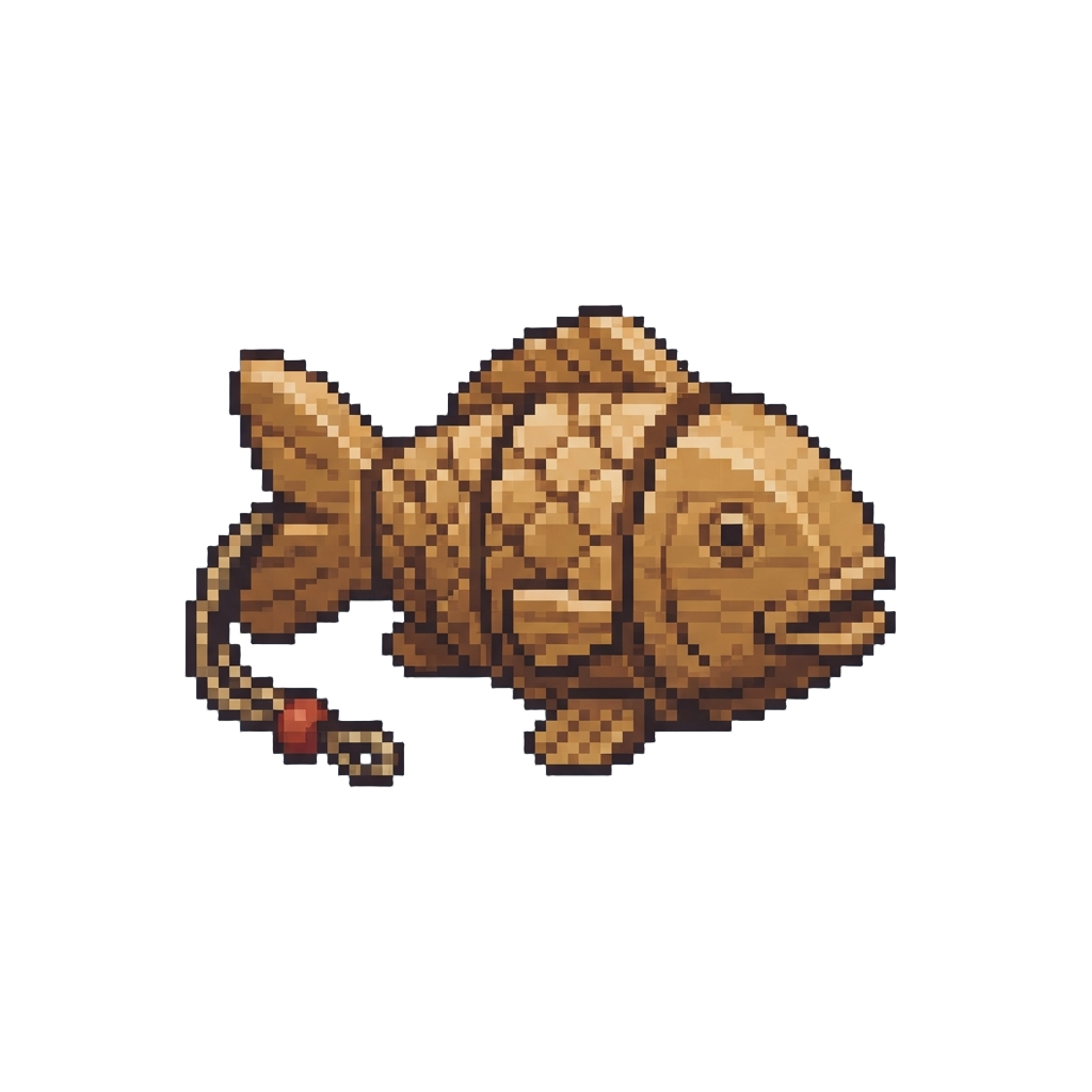 A Wooden Lucky Fish Toy