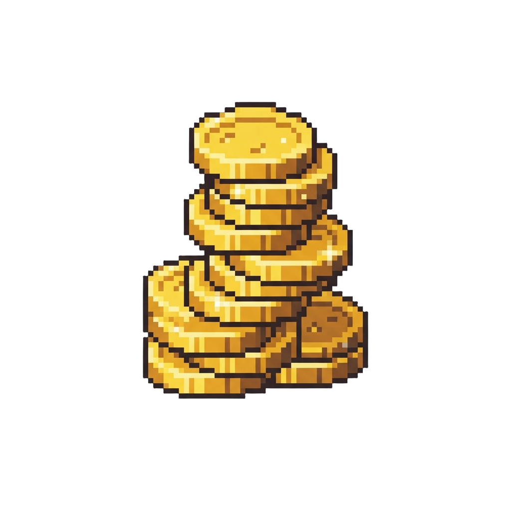 A Sparkling Golden Coin Tower