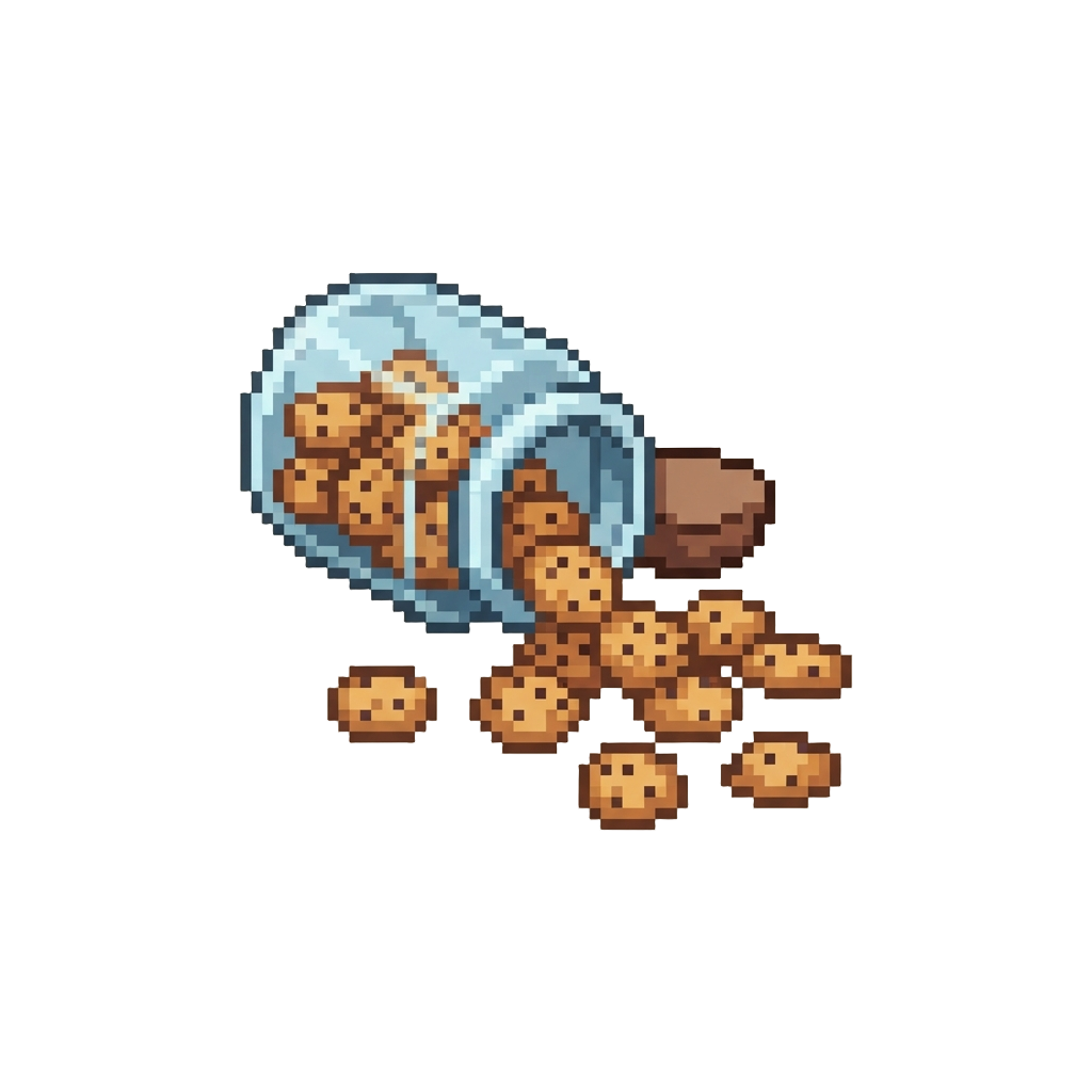 A Fallen Jar of Cookies Spilled Everywhere
