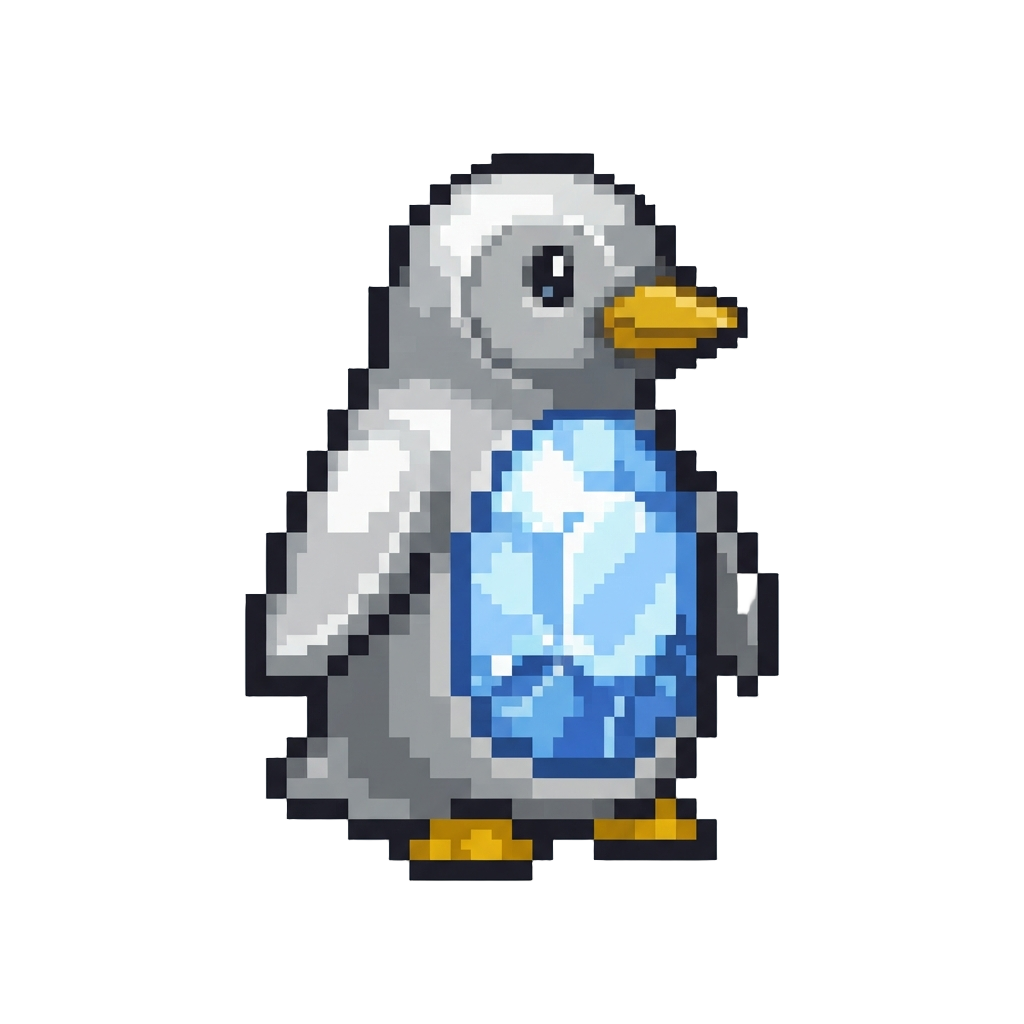 A Metallic Platinum-shelled Diamond Penguin