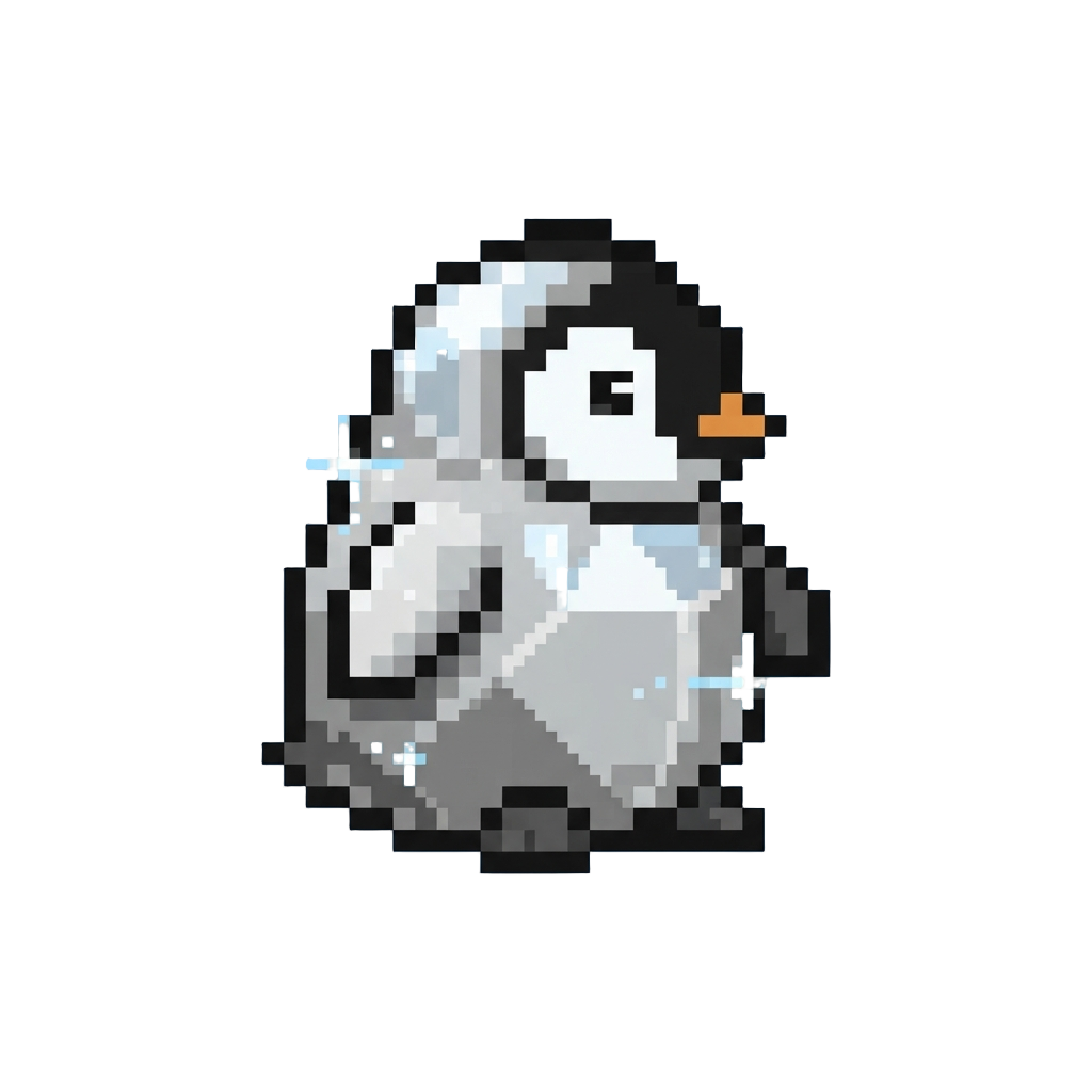 A Tiny Sparkling Baby Diamond Penguin
