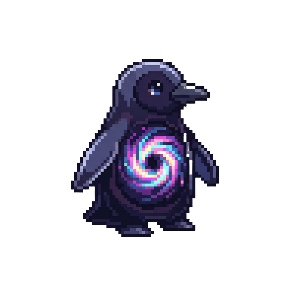 A Miniature Wormhole Black Hole Penguin