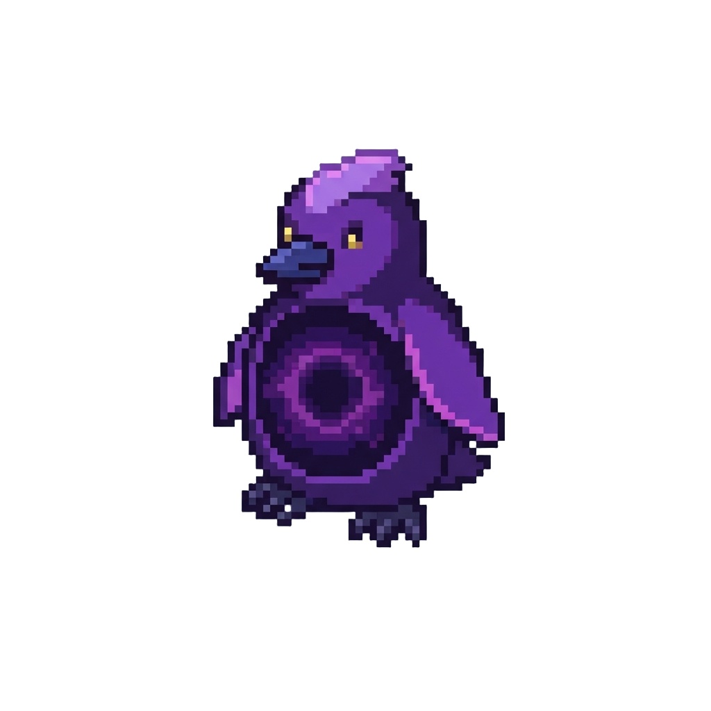 A Purple Gravitational-singularity Penguin