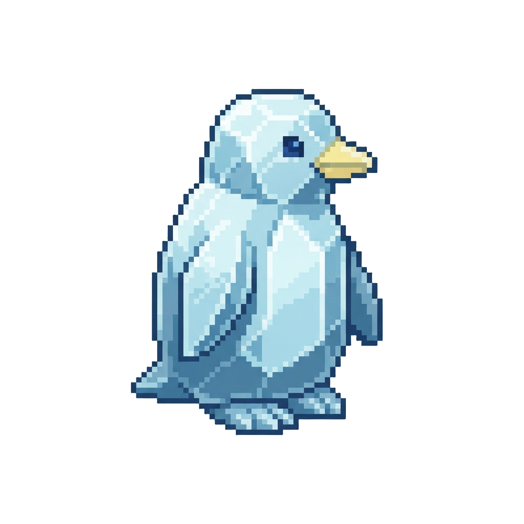 A Crystal-clear Frosted Diamond Penguin