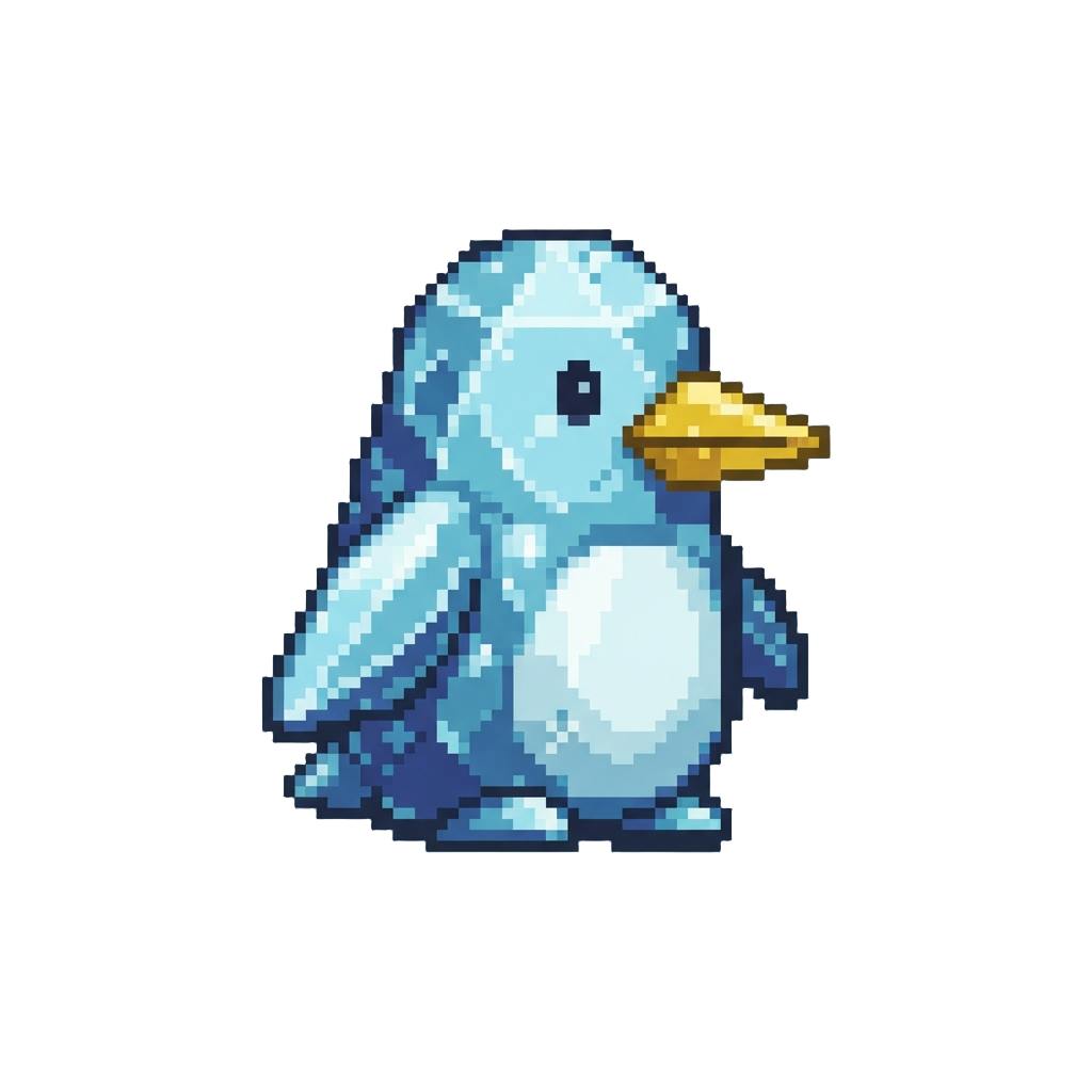 A Glittery Golden-beaked Diamond Penguin