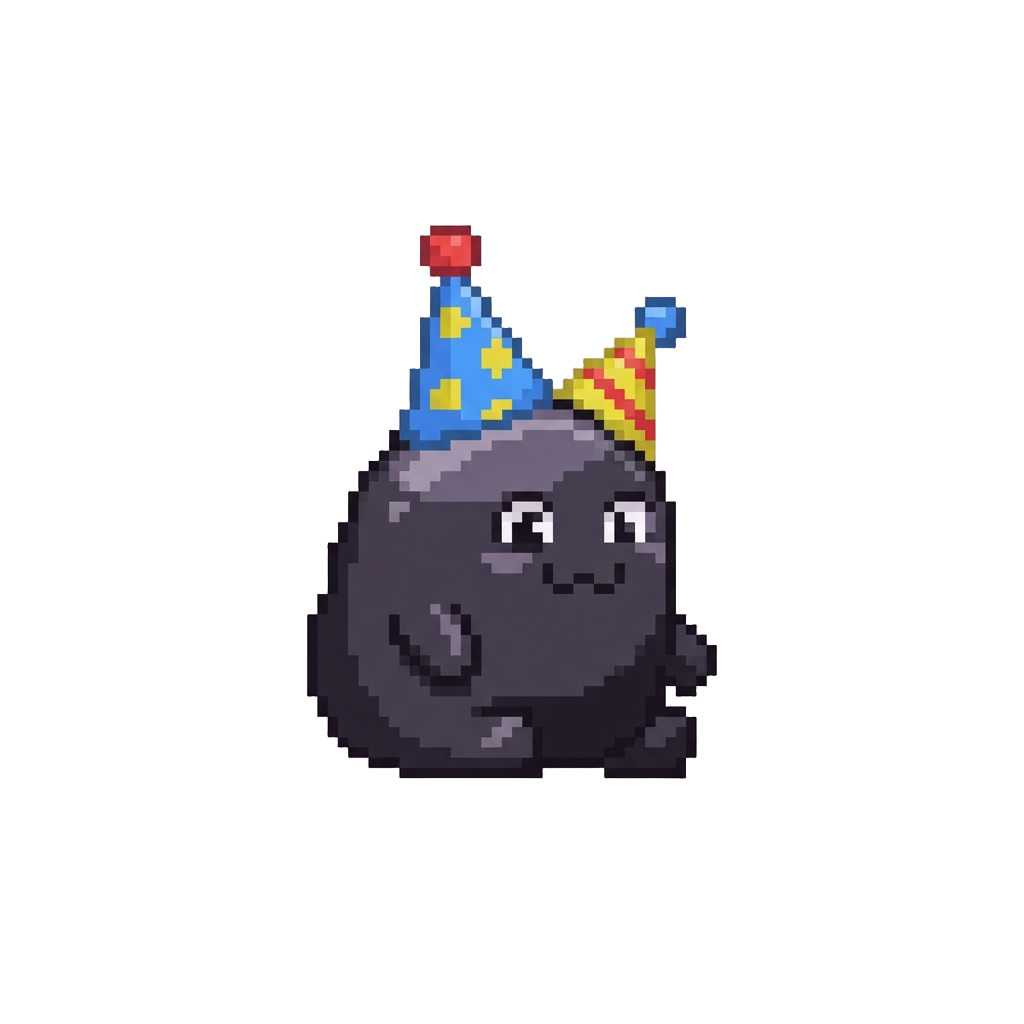 A Comical Shadowy Figure Wearing Party Hats