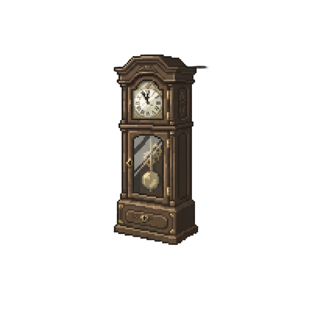 An Empty Room with a Mysterious Floating Grandfather Clock