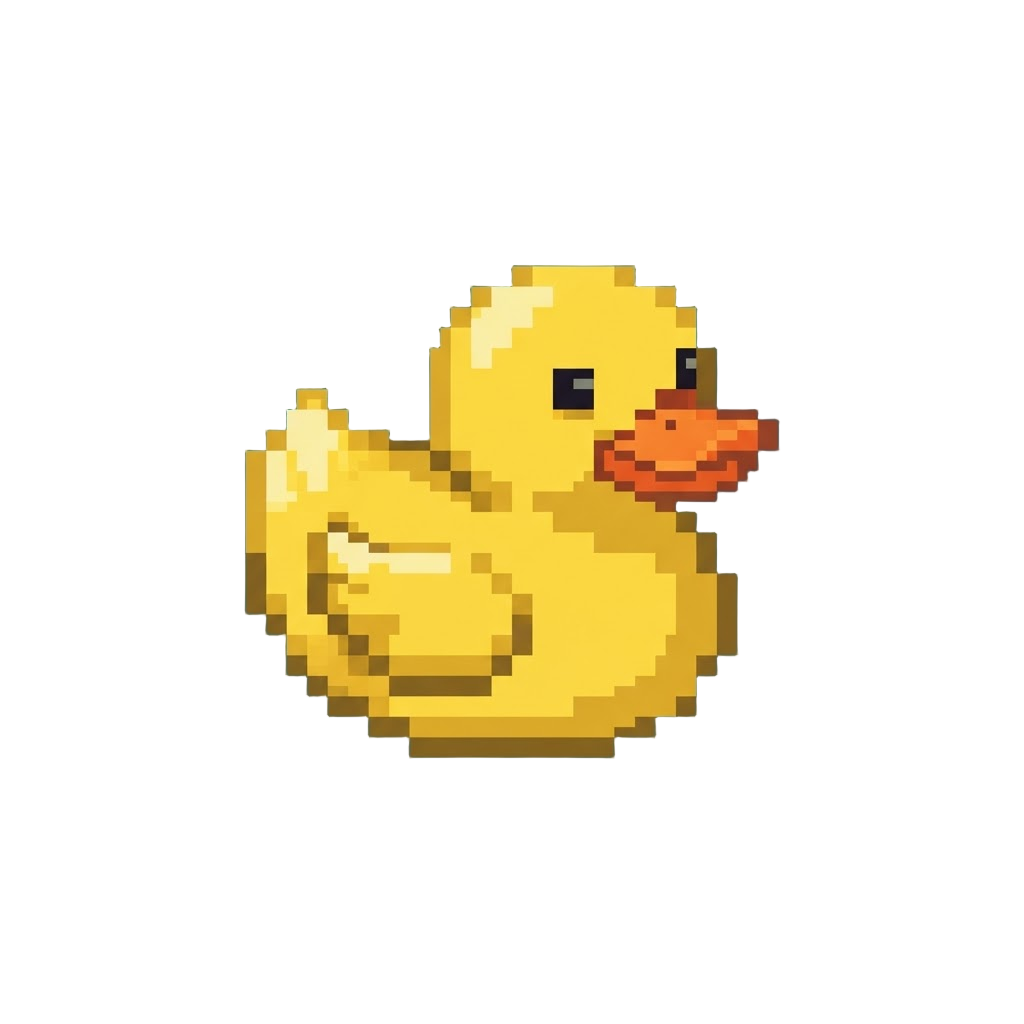 An Identical Yellow Hall with a Single Tiny Rubber Duck