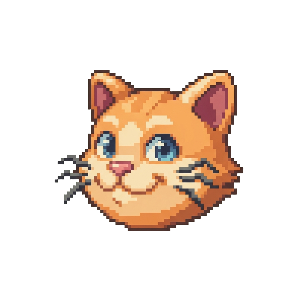 A Goofy Cat Face with Crooked Whiskers