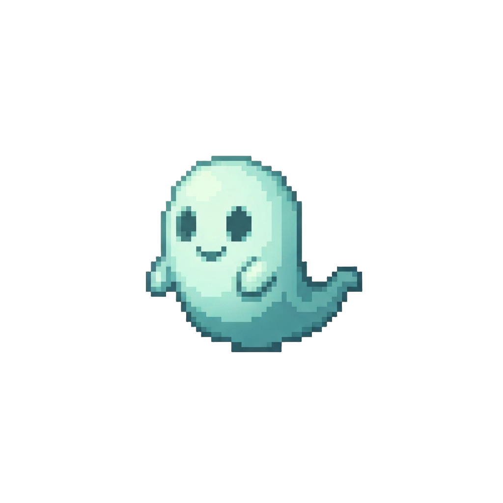 A Cute Glowing Ghost Pattern