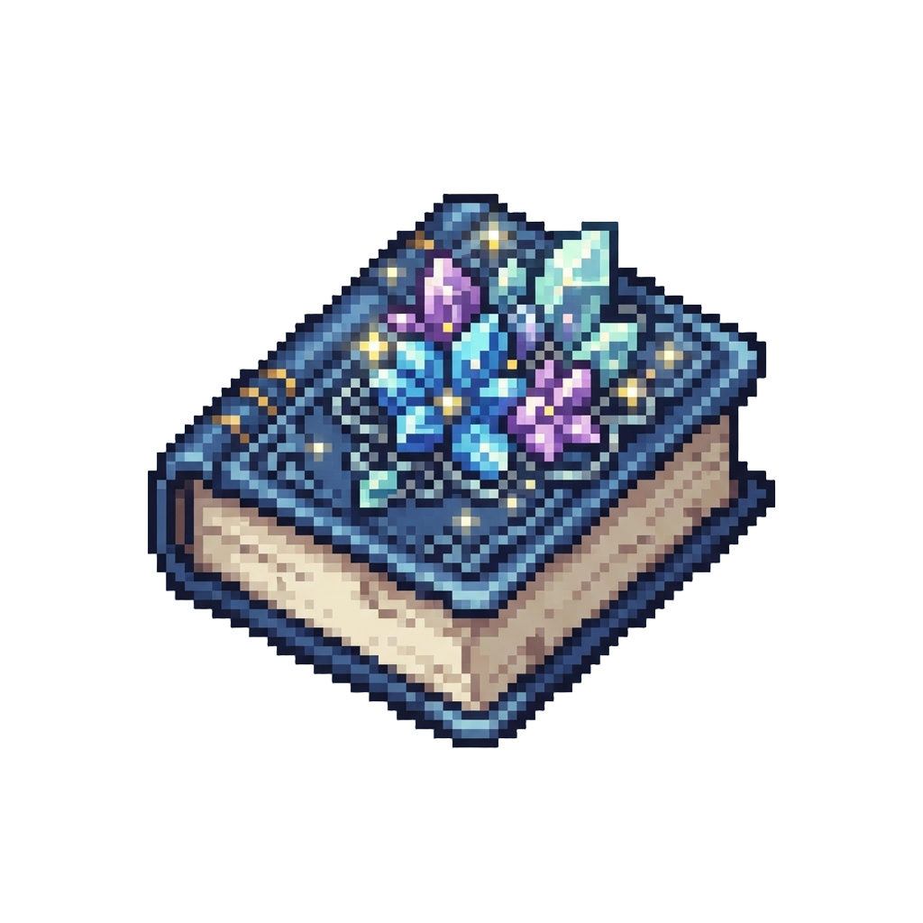 A Codex of Shimmering Crystal Blossoms