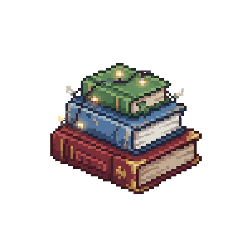 A Cozy Stack of Storybooks Under Fairy Lights