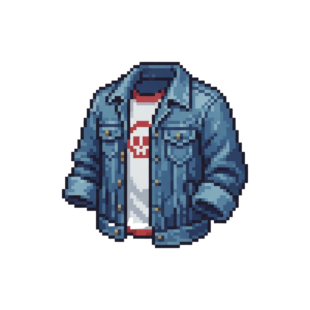 A Casual Denim Jacket Over a Graphic Tee