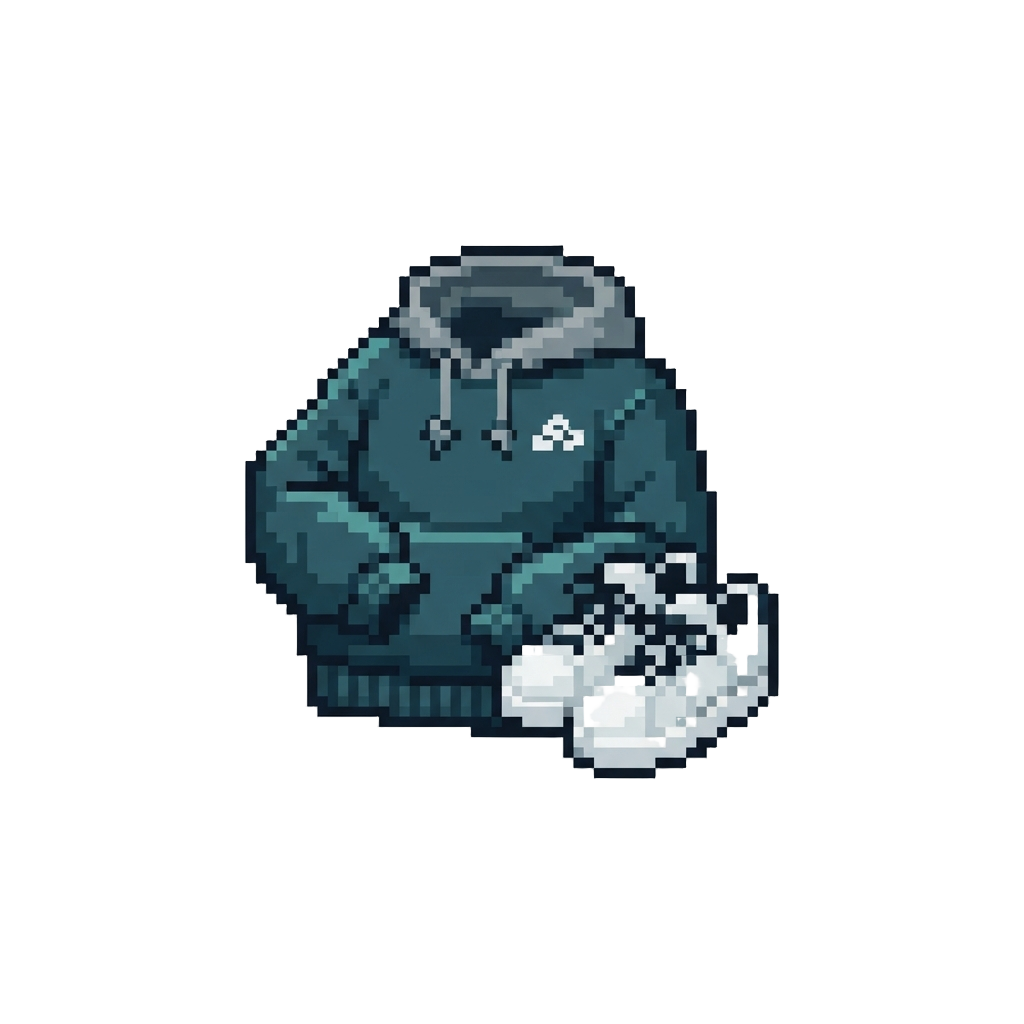 A Trendy Hoodie and Modern Sneakers