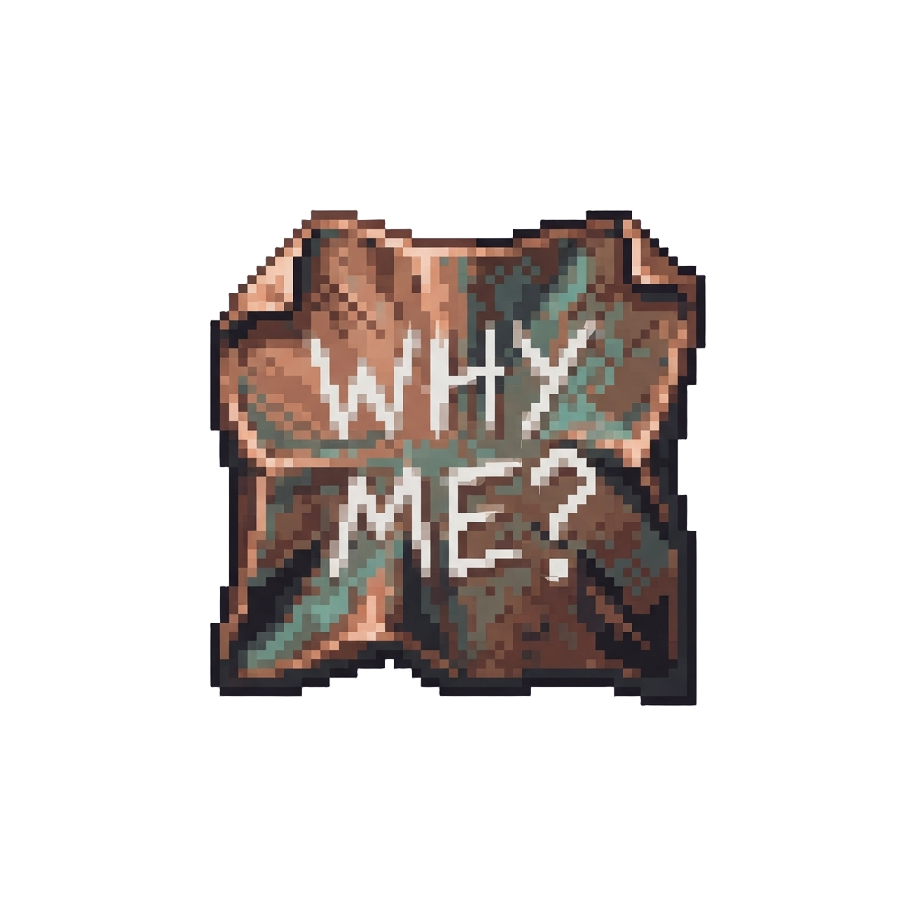 A Crumpled Sign Reading 'why Me?'