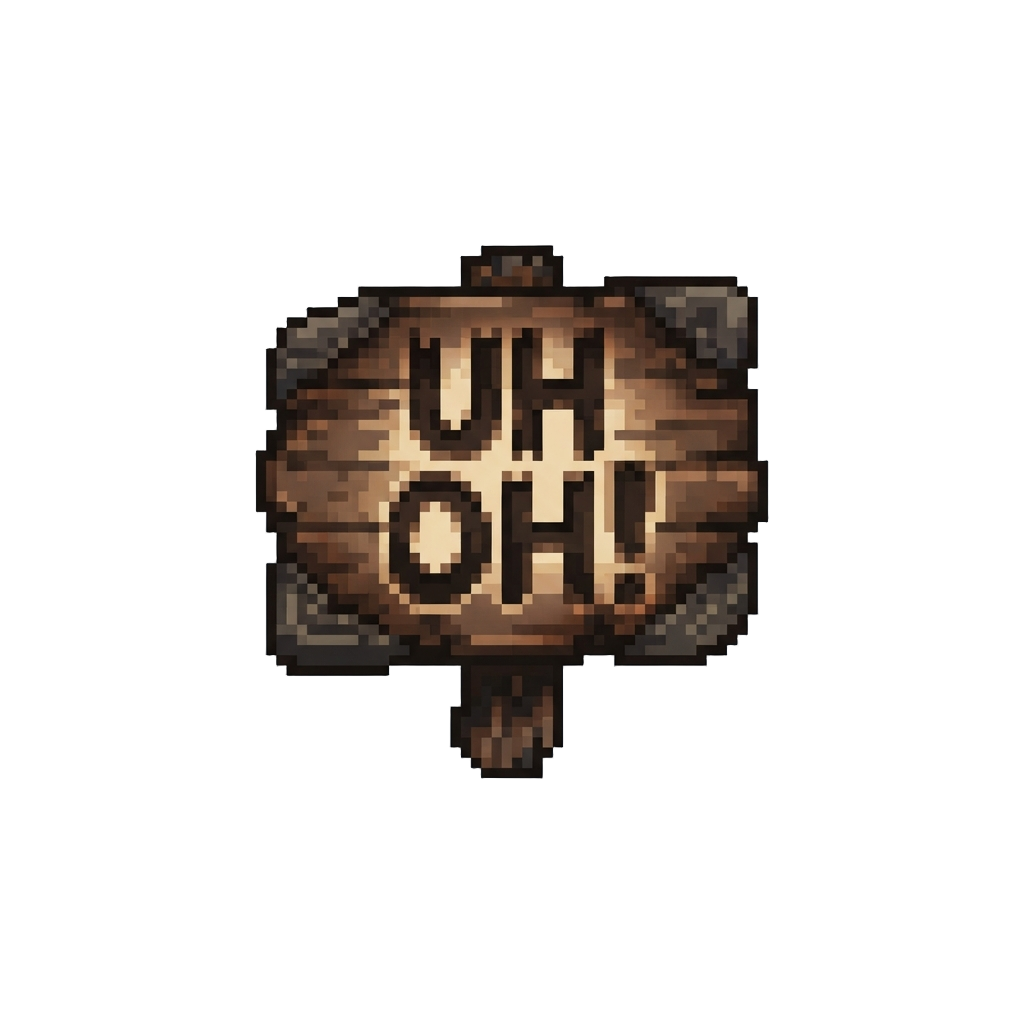 A Scorched Sign Reading 'uh Oh!'