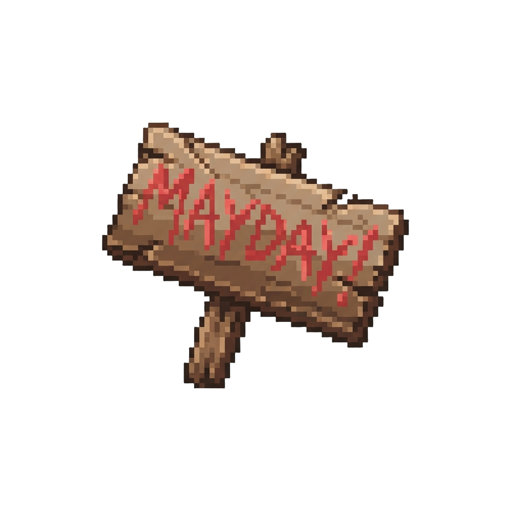 A Frantic Sign Reading 'mayday!'