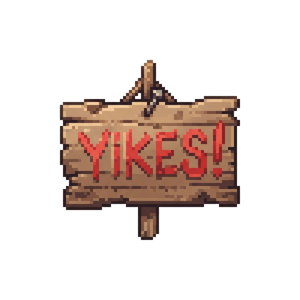 A Flimsy Sign Reading 'yikes!'
