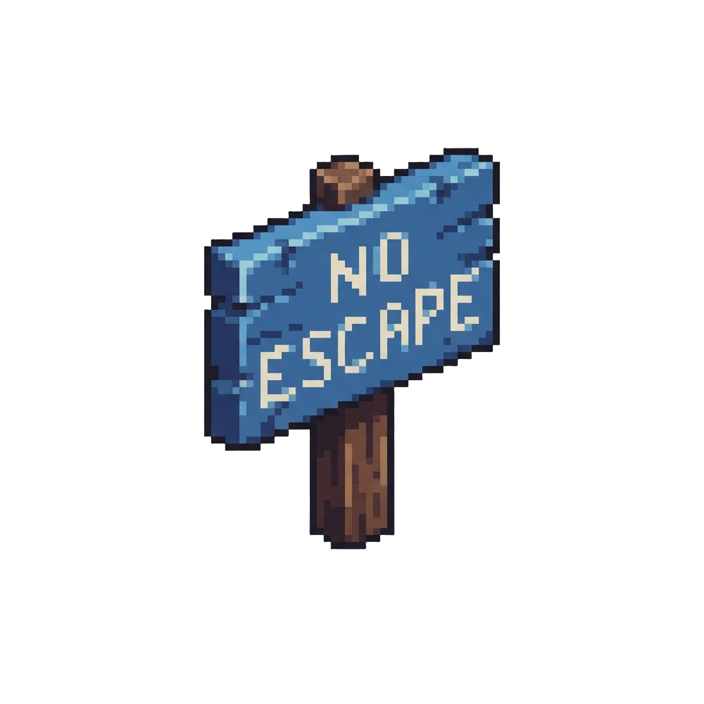 A Blue Sign Reading 'no Escape'