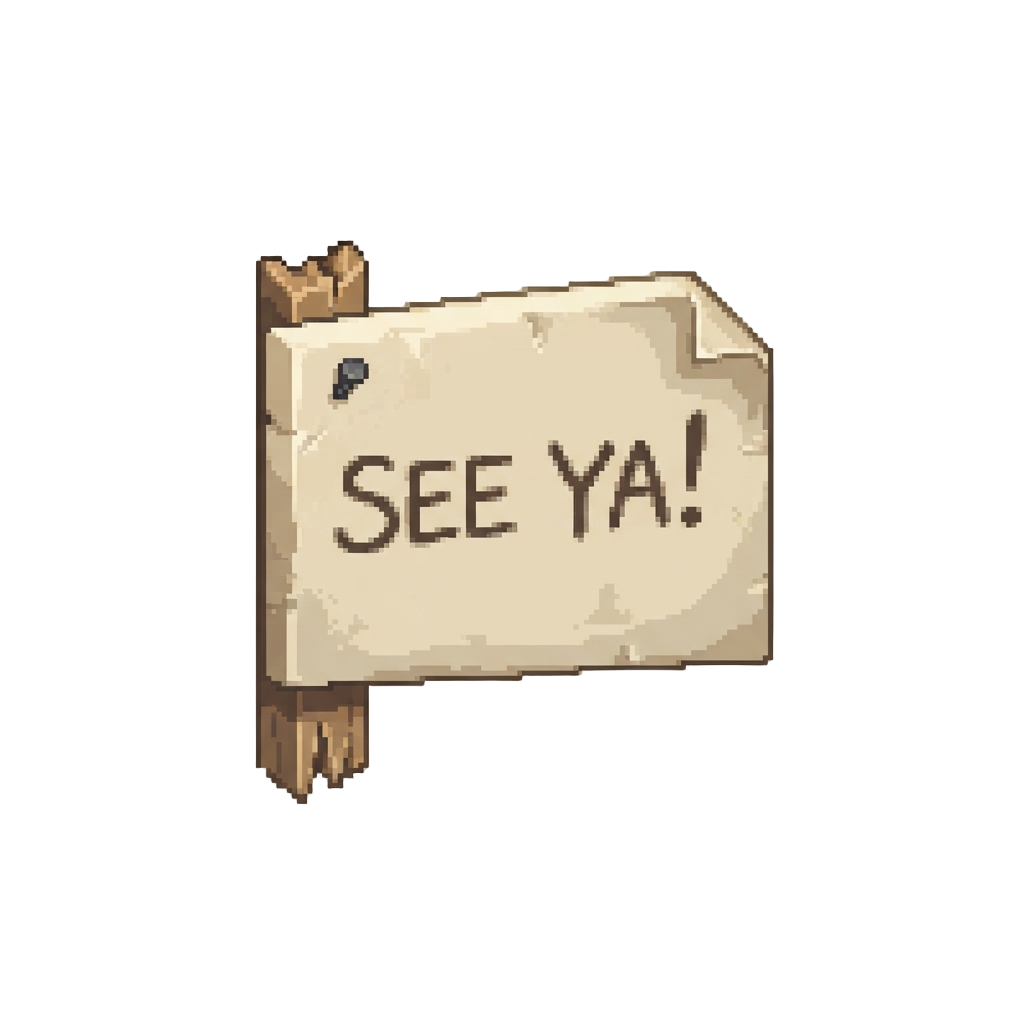 A Paper Sign Reading 'see Ya!'