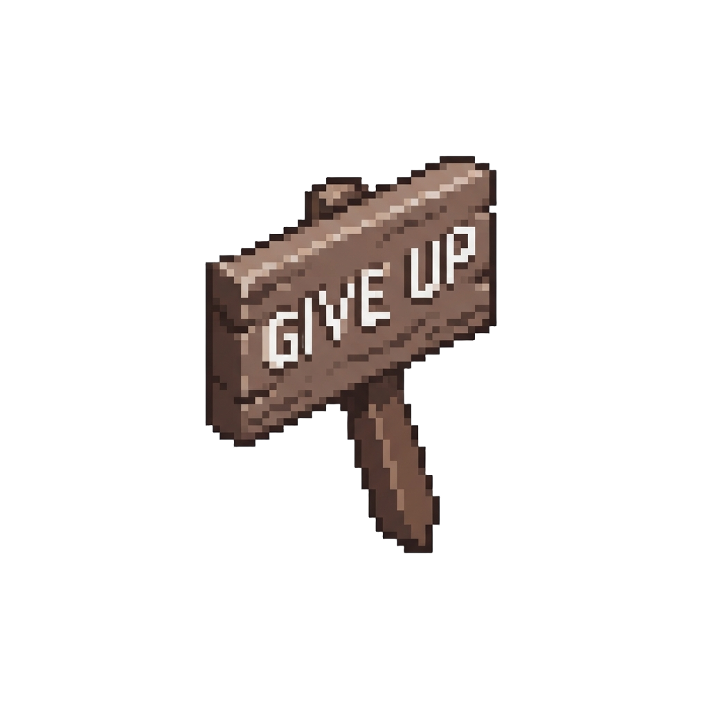 A Simple Sign Reading 'give Up'
