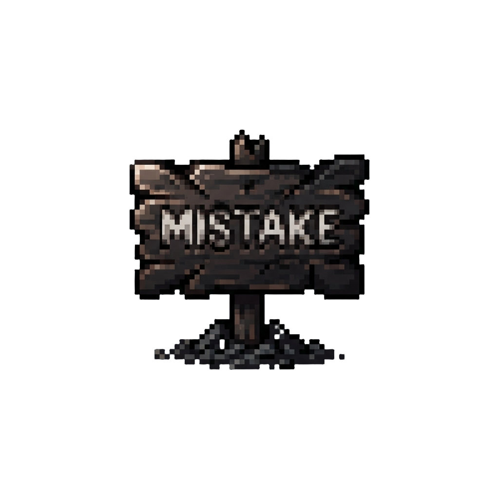 A Charred Sign Reading 'mistake'