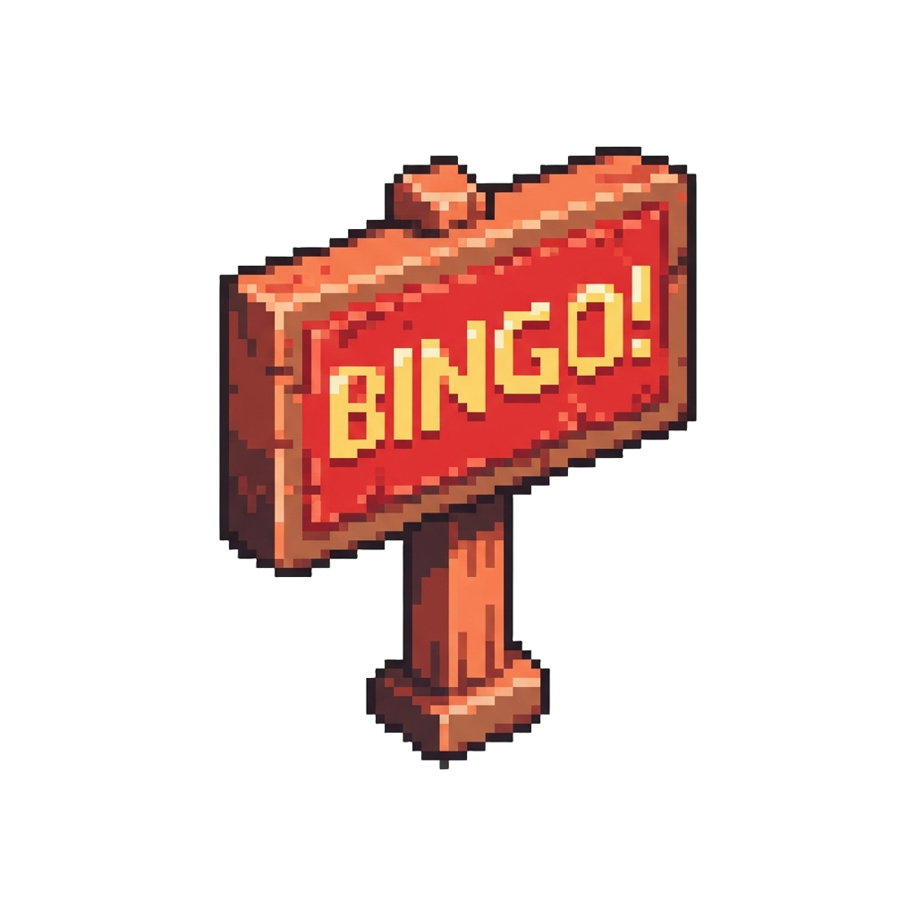 A Bright Red Sign Reading 'bingo!'