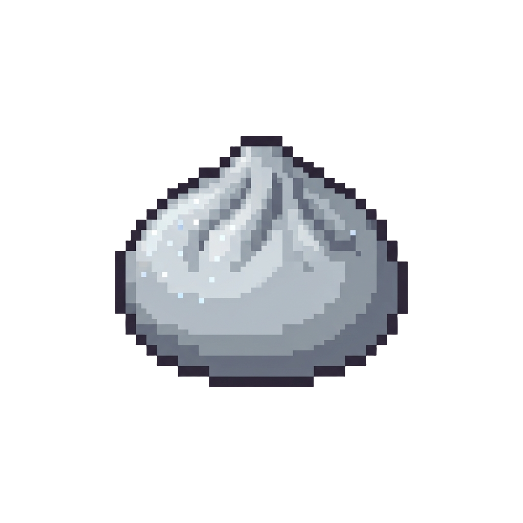 A Silver Shimmer Glitter Squishy Dumpling