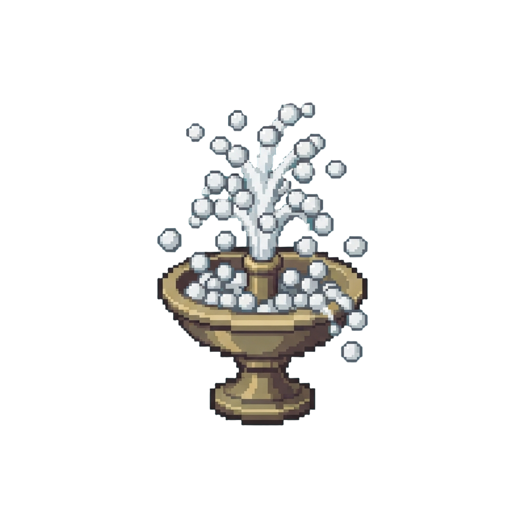 A Fountain of Endless Noisy Bouncing Ping-pong Balls