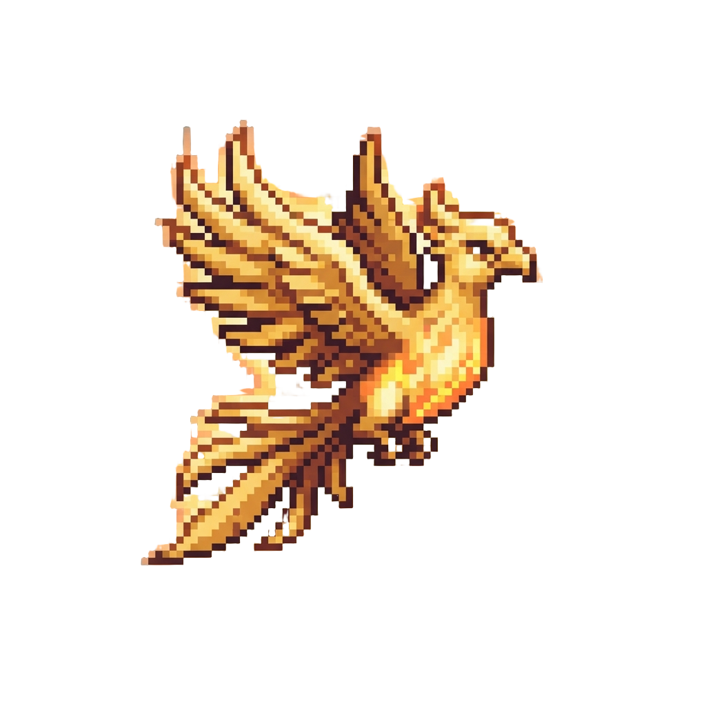 A Majestic Golden Phoenix Soaring in Glowing Light