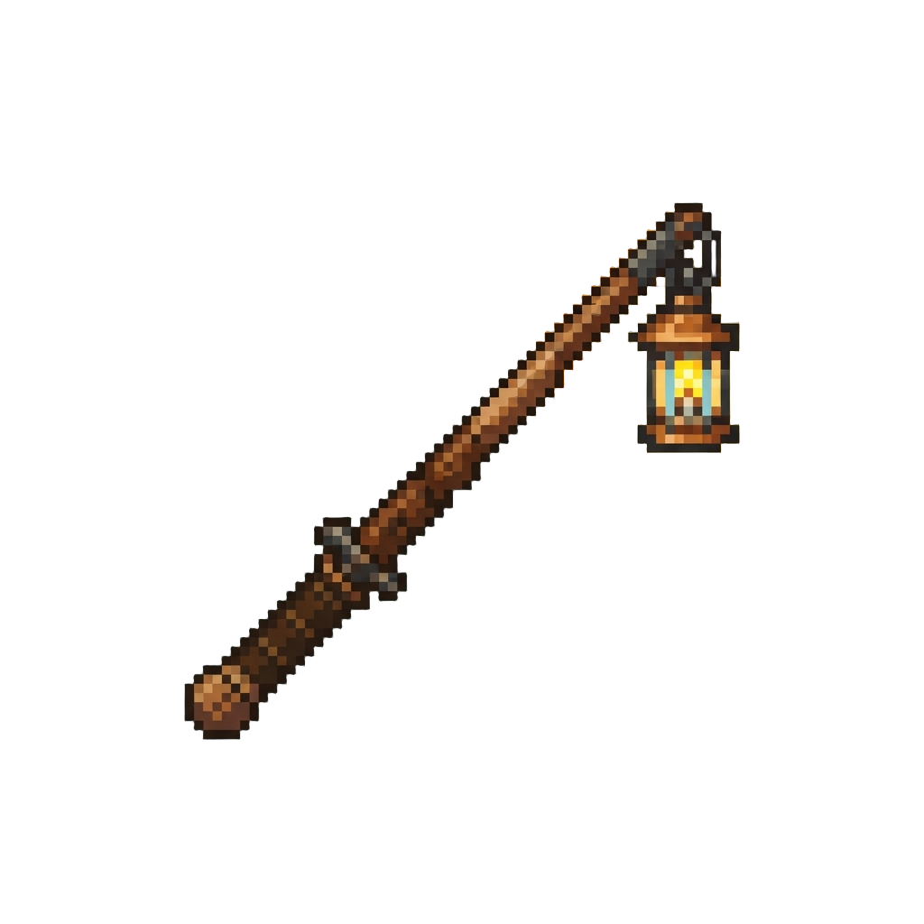 A Soft Glowing Warm Lantern Light at the Wand Tip
