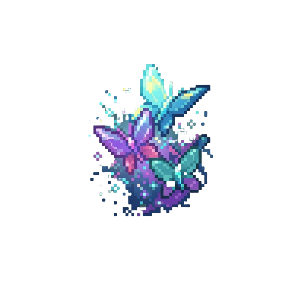 A Shower of Glittering Iridescent Crystal Butterfly Sparks