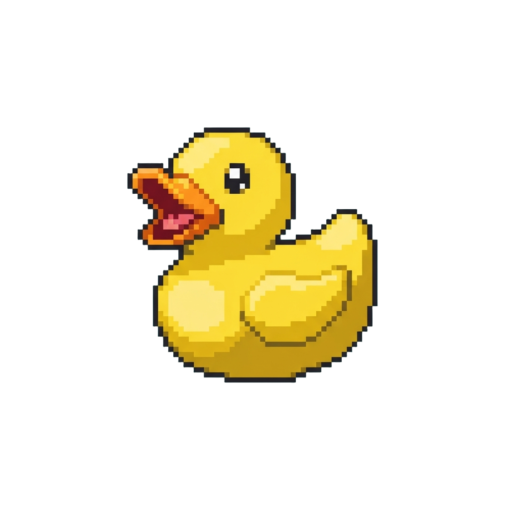 A Massive Rubber Duck Popping Out and Squawking Loudly