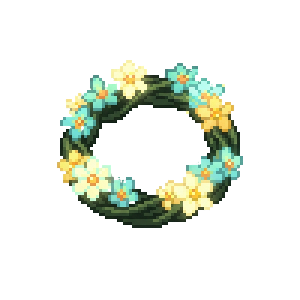 A Ring of Floating Blooming Luminescent Flowers