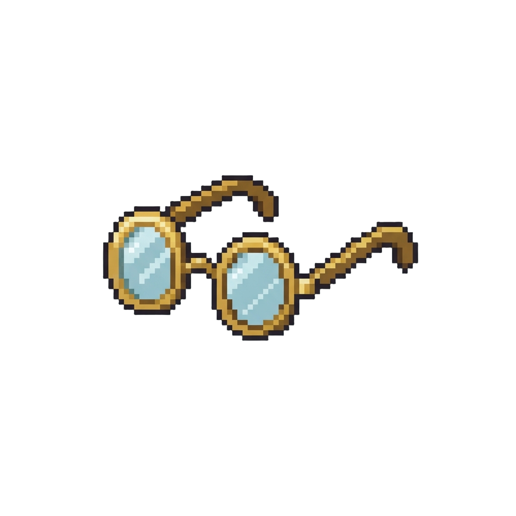 A Pair of Tiny Floating Spectacles Resting on the Air