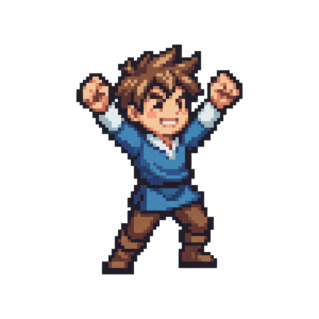 An Enthusiastic Cheering Pose