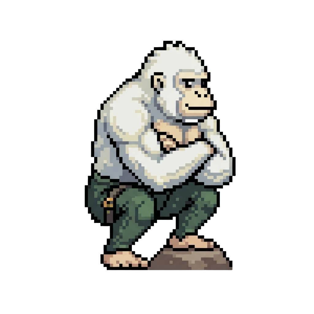 A Muscular White Ape Wearing Spats