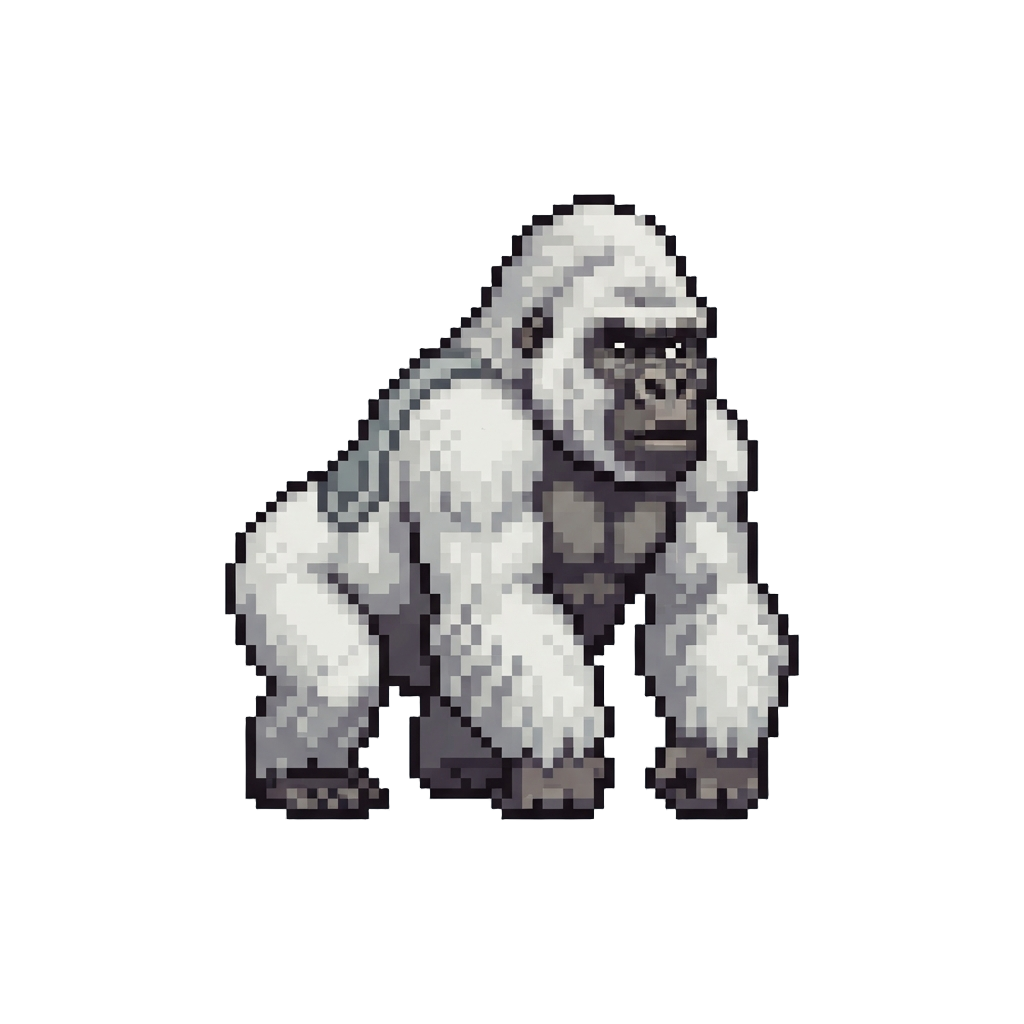 A Majestic White Silverback Ape