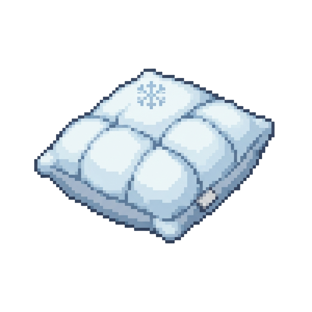 A Soft Powder-snow Landing Pillow