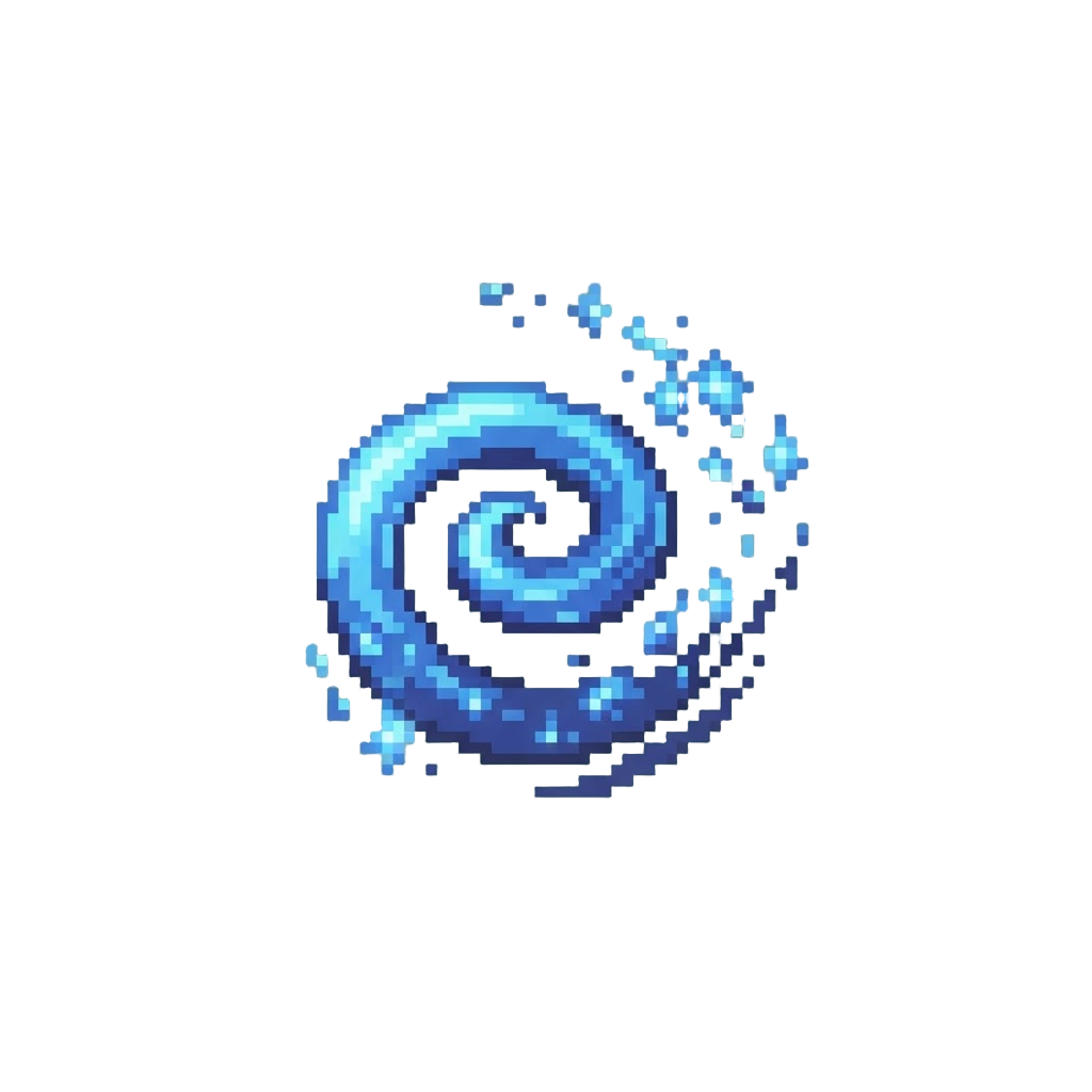A Trailing Spiral of Blue Sparks