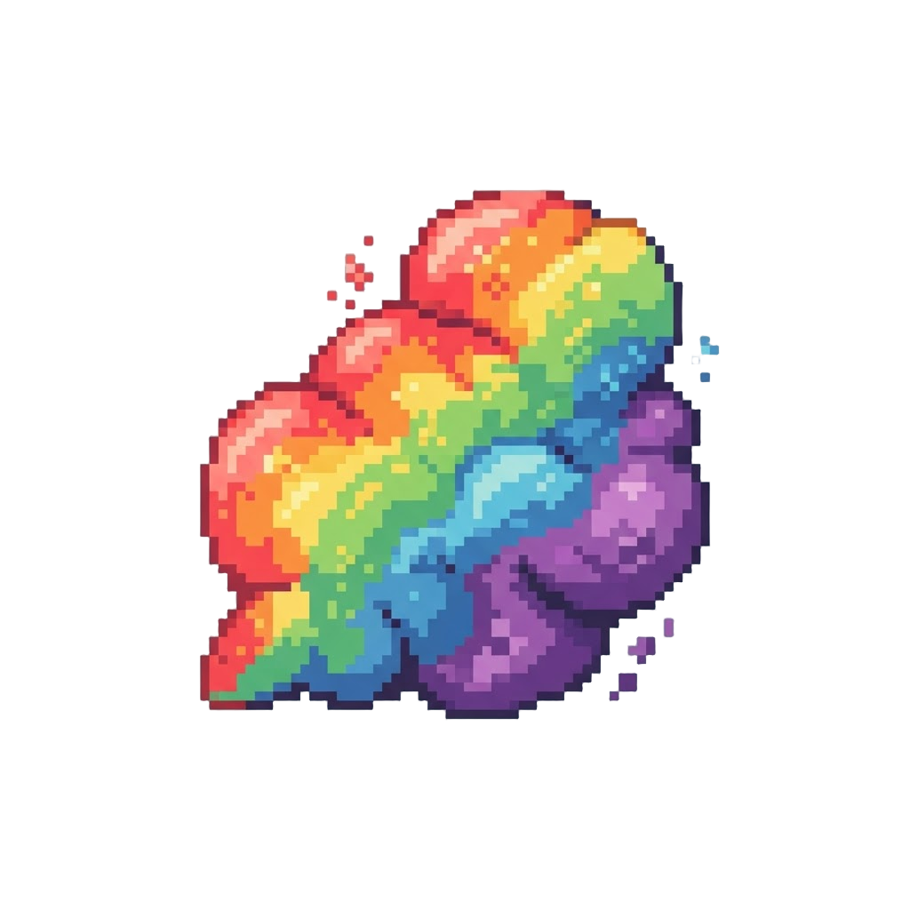 A Rainbow-colored Firework Smoke Cloud