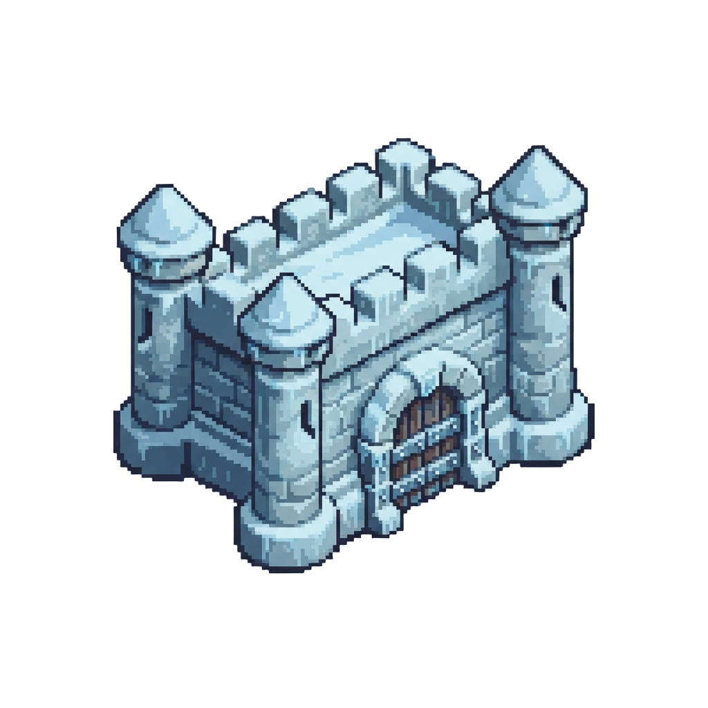 A Giant Frosty Snow Fortress Wall