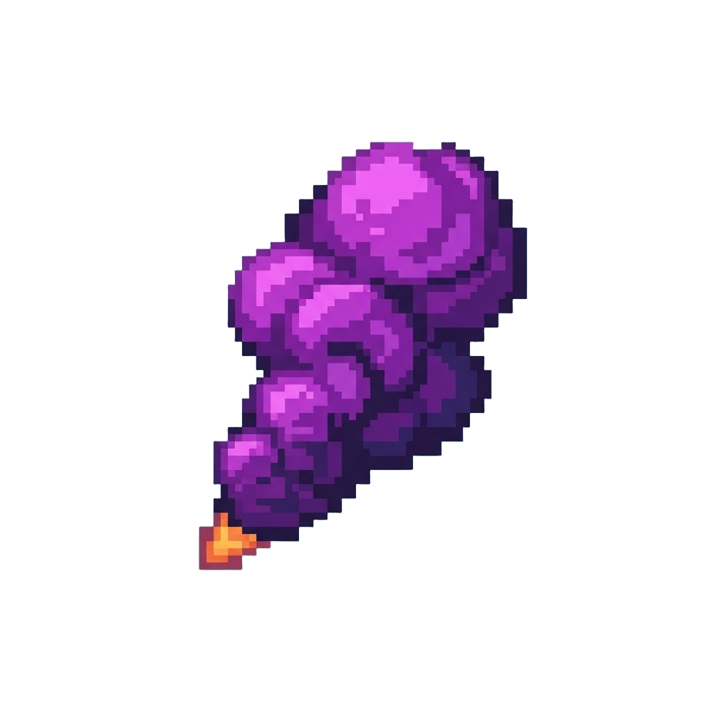 A Thick Plume of Bright Purple Rocket Smoke