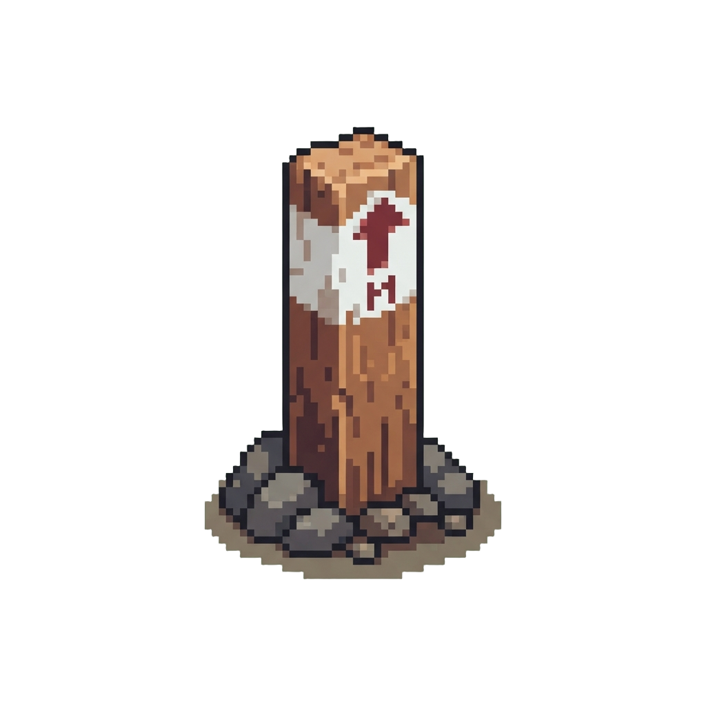 A Mountain Trail Marker Post