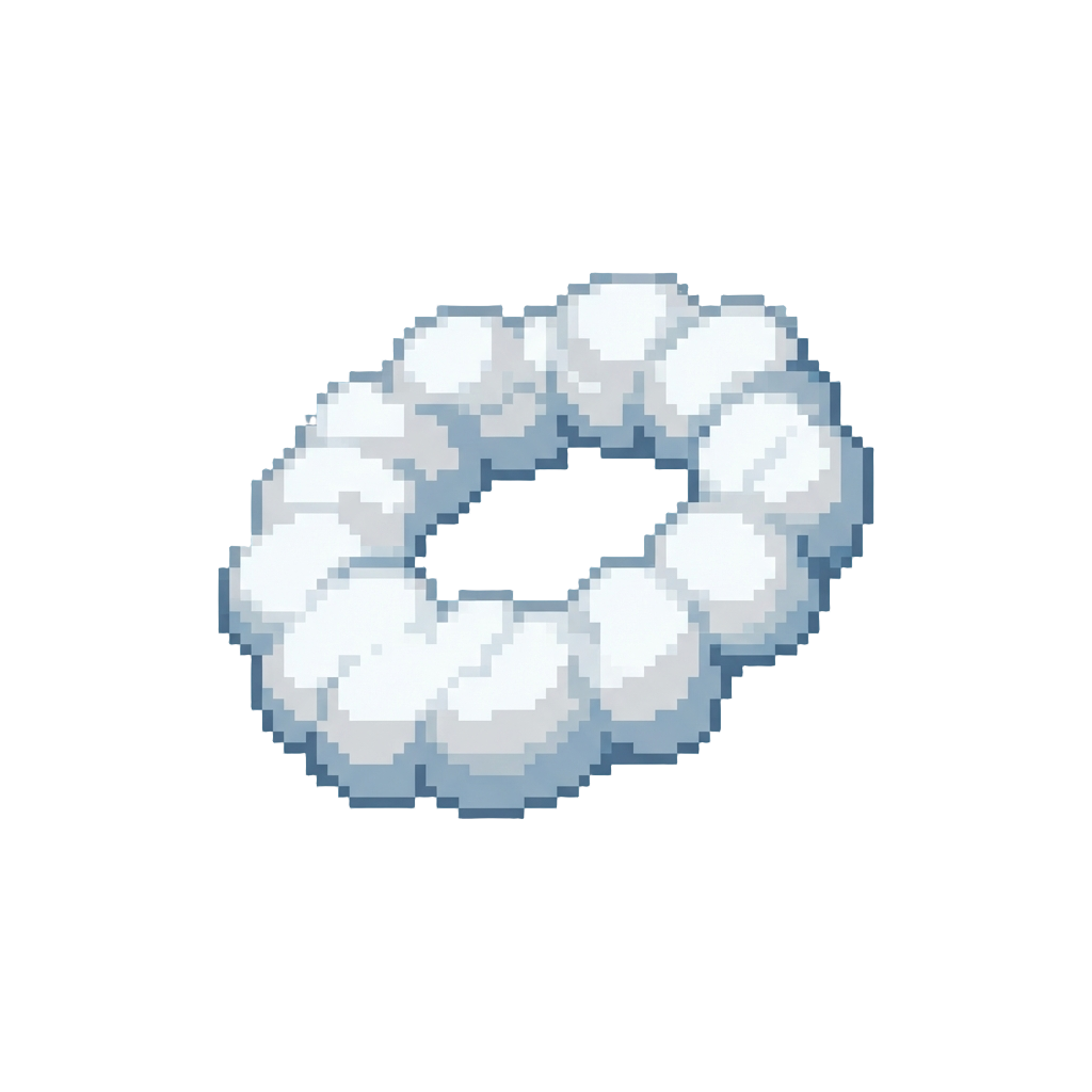A Billowing Ring of Cartoonish White Clouds