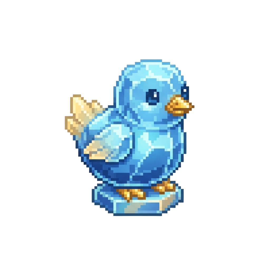 A Glowing Crystal Chick Figurine