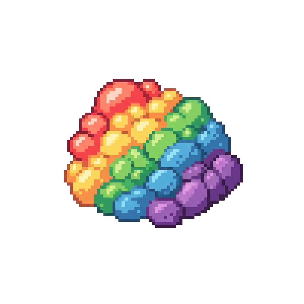 A Clump of Rainbow Foam