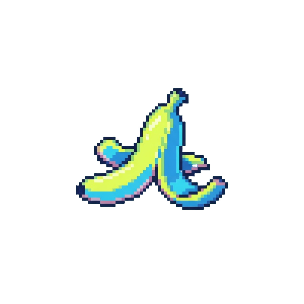 A Stray Neon Banana Peel